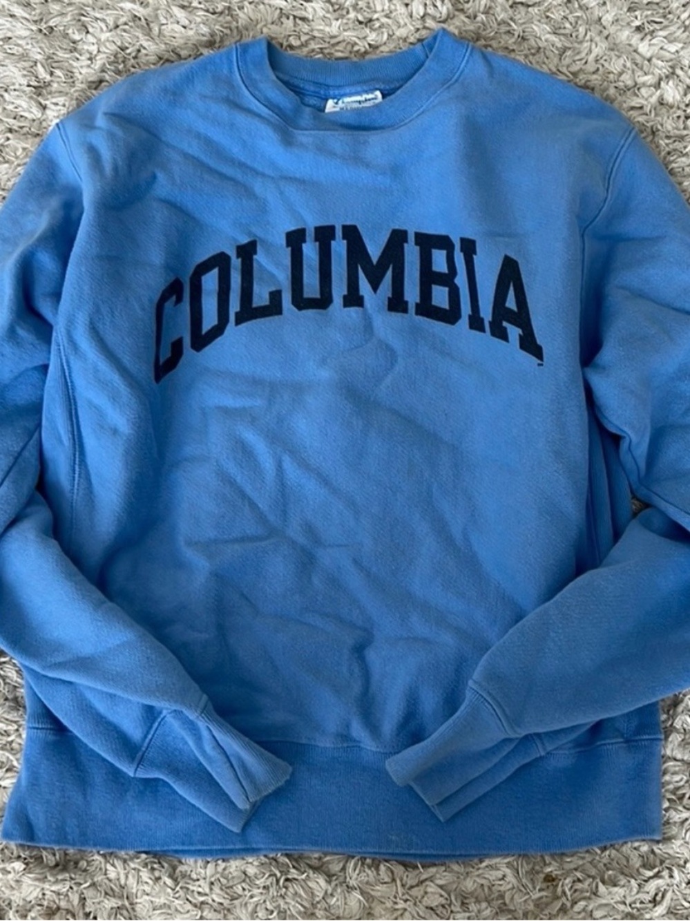 💙💙SOLD💙💙Champion Men’s Light Blue Crewneck Sweatshirt with Navy Logo